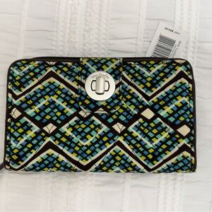 Vera Bradley Blue and Green Patterned Wallet